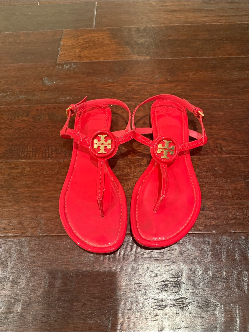 Tory Burch Red Logo Thong Sandals